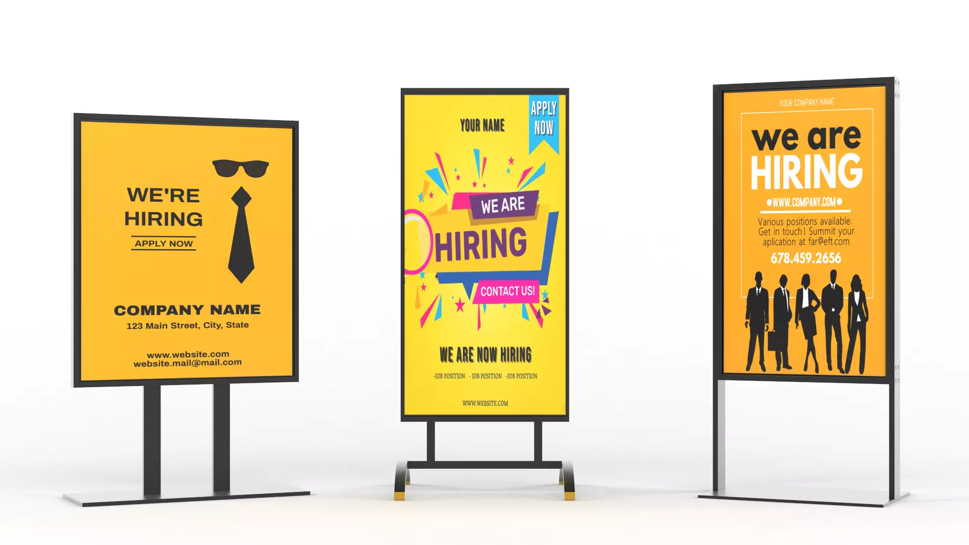 Billboard tall metal shelf 3D model_0