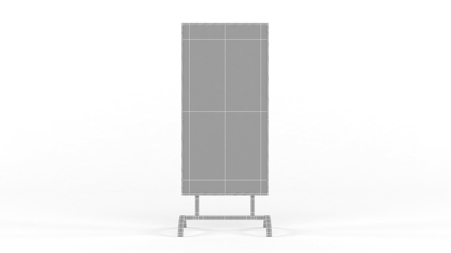 Billboard tall metal shelf 3D model_8