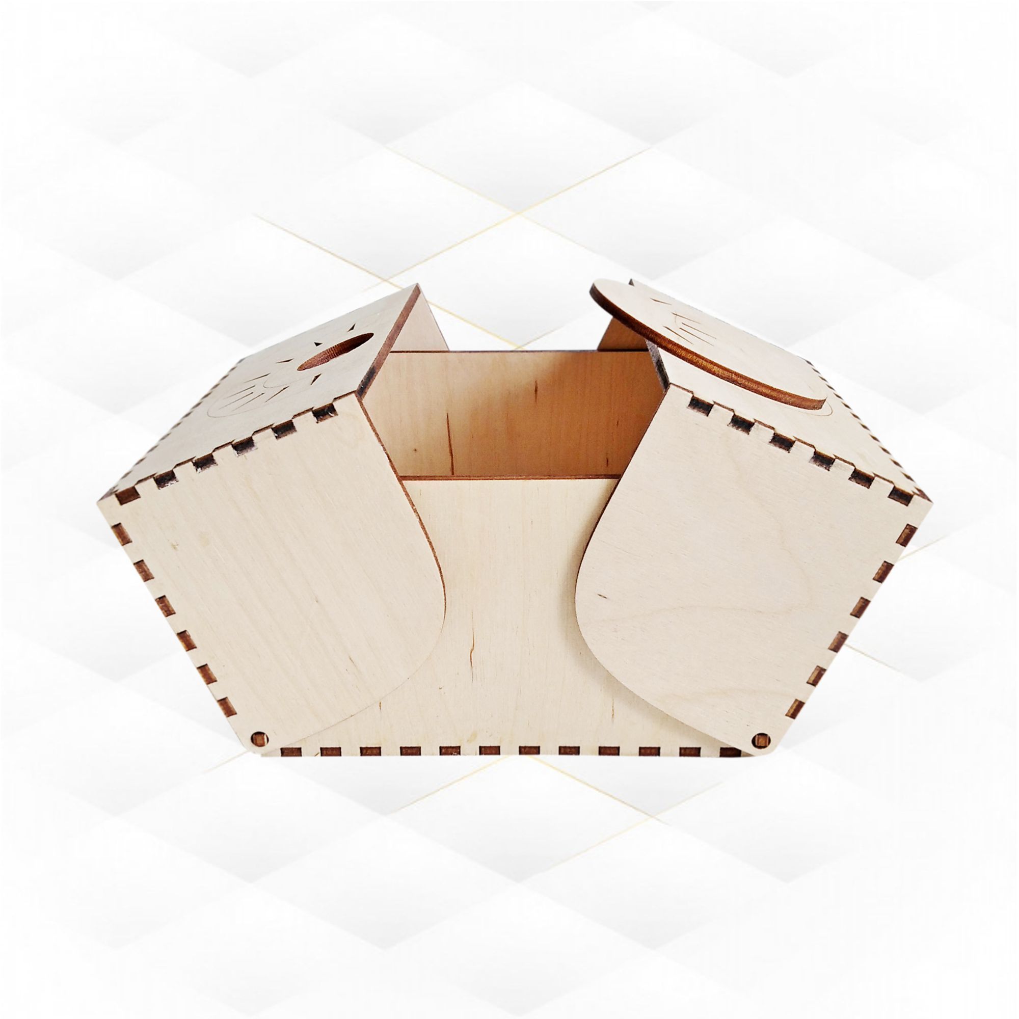 Gift box sun pattern design laser cut Jewelry box svg dxf files 3D print model_4