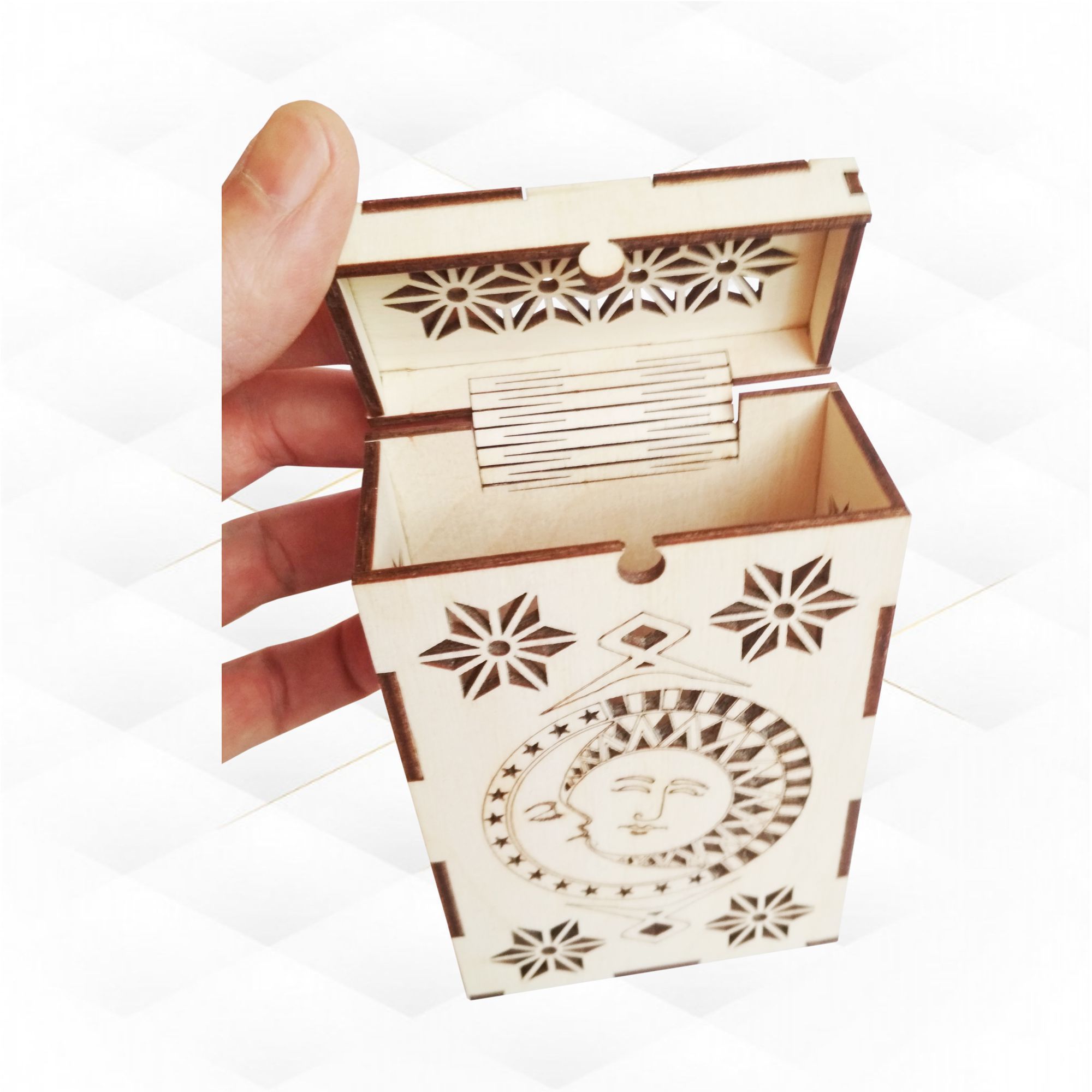 Case Tarot Cards design laser cutting Engraving pattern svg 3D print model_1