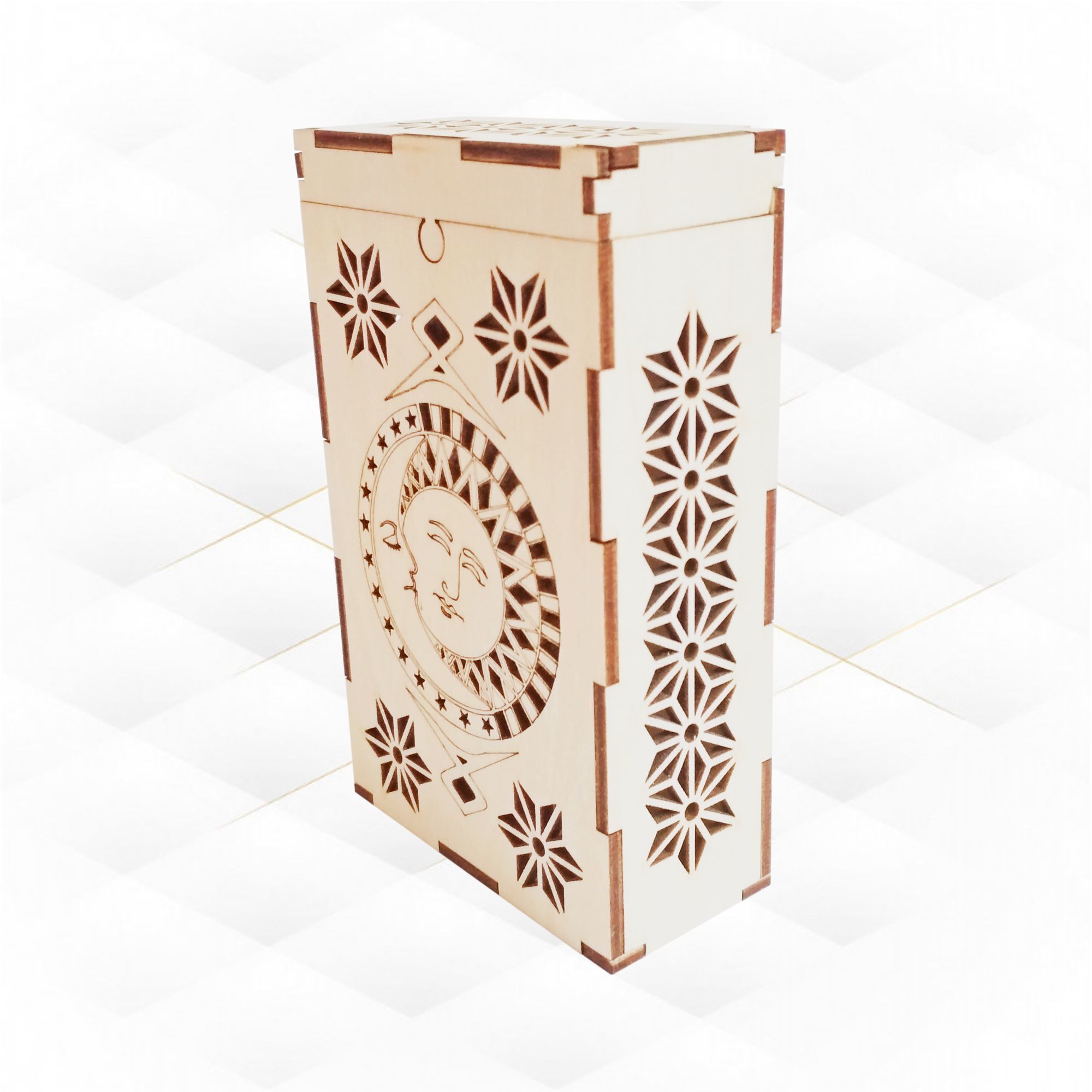 Case Tarot Cards design laser cutting Engraving pattern svg 3D print model_5