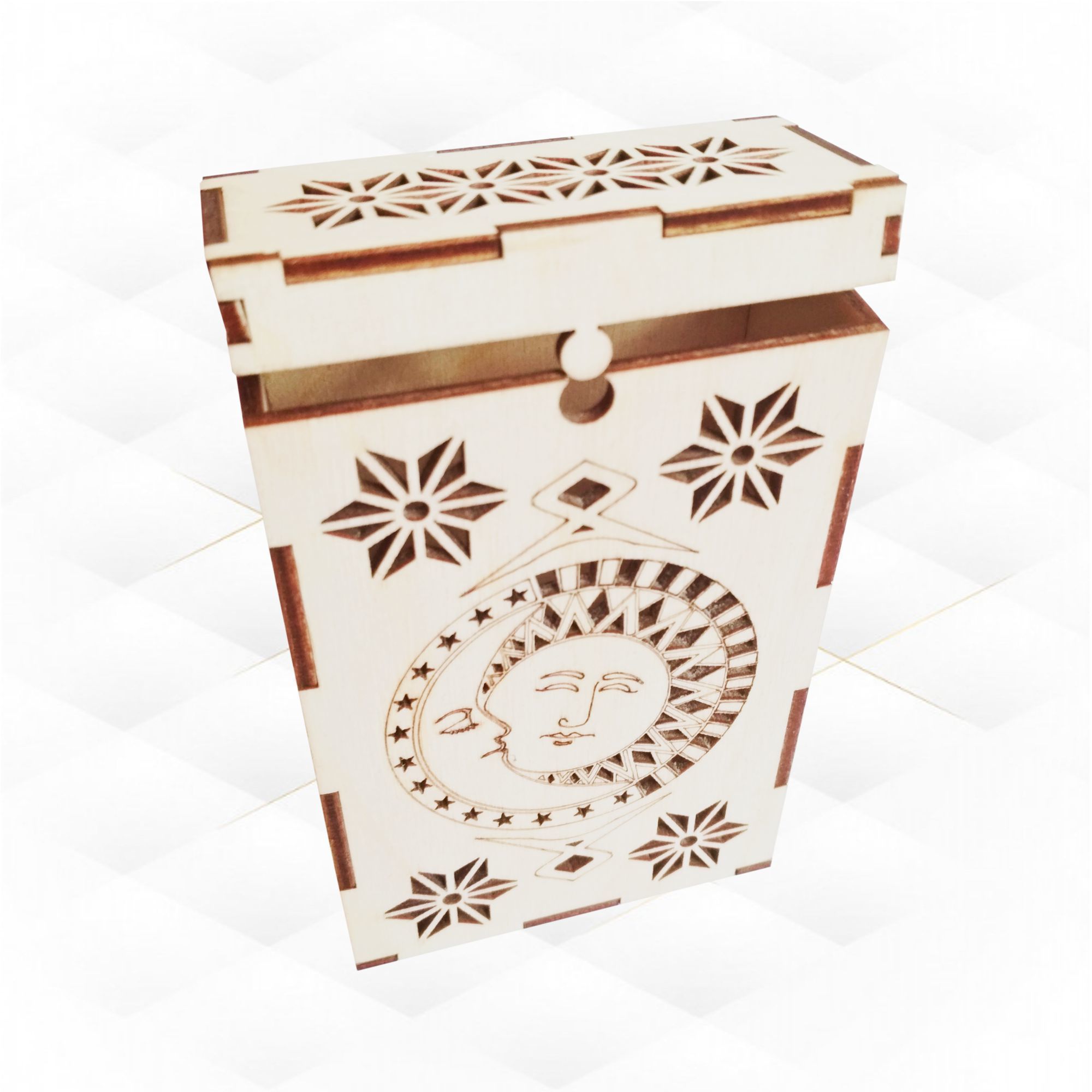 Case Tarot Cards design laser cutting Engraving pattern svg 3D print model_4