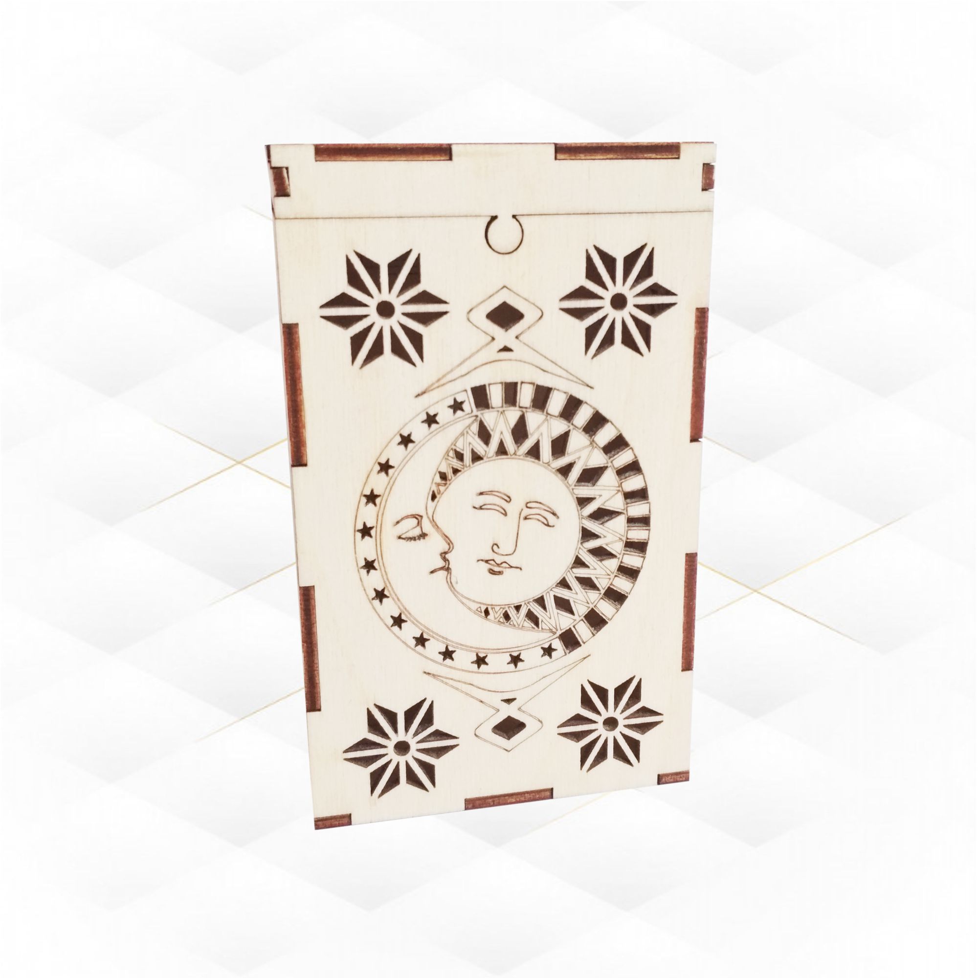 Case Tarot Cards design laser cutting Engraving pattern svg 3D print model_2