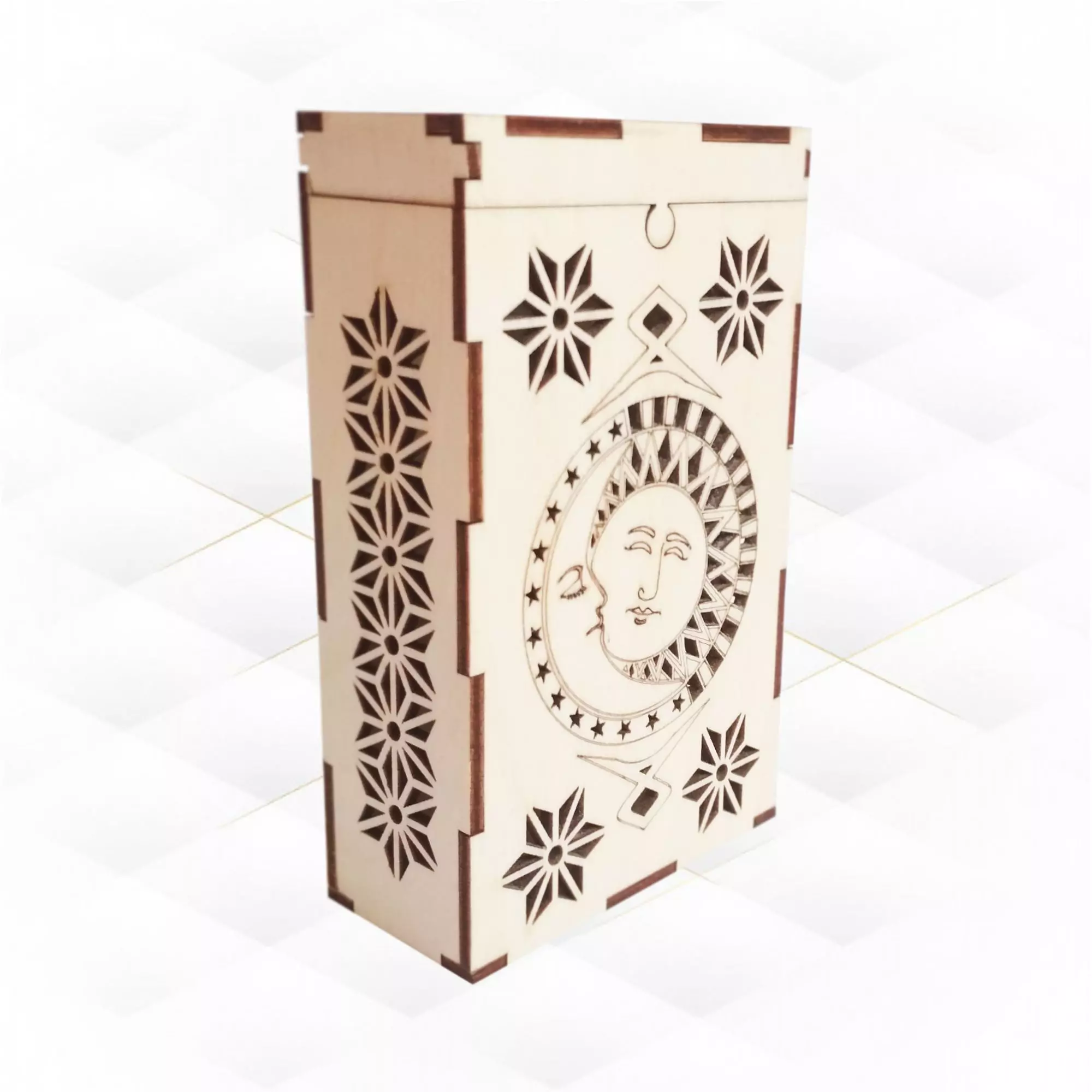 Case Tarot Cards design laser cutting Engraving pattern svg 3D print model_0