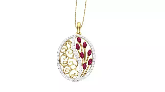 Women Pendant 3dm STL OBJ FBX Renders Details