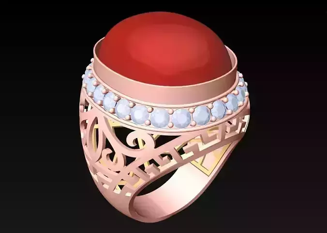 Oval Stone Ring - Diamond Ring - N9155