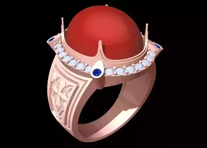 Oval Stone Ring - Diamond Ring - N9141