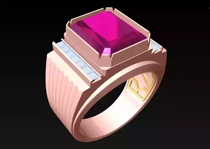 Rectangular Stone Rings - Mens Rings - N9253