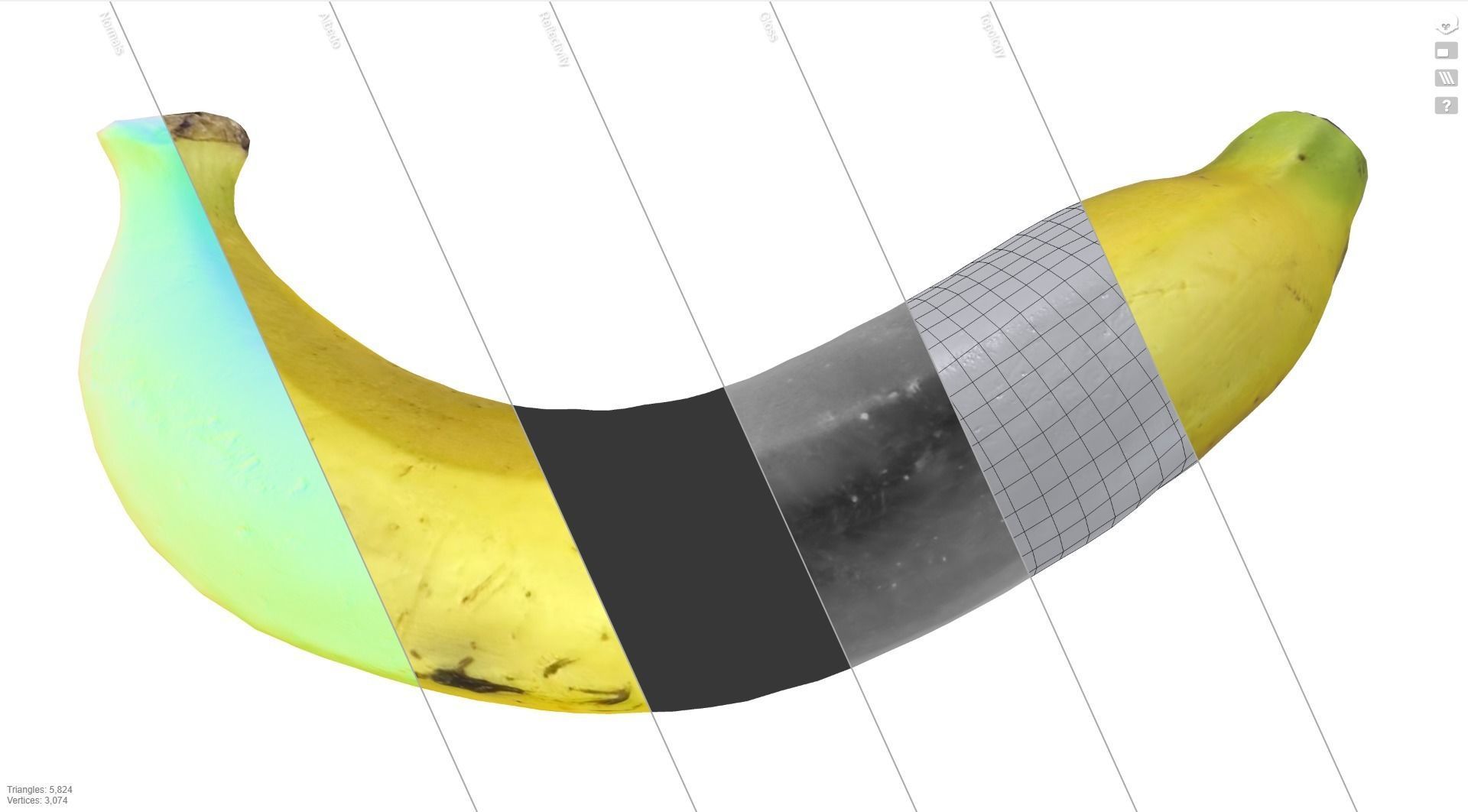 Banana realistic style1 Low-poly 3D model_10