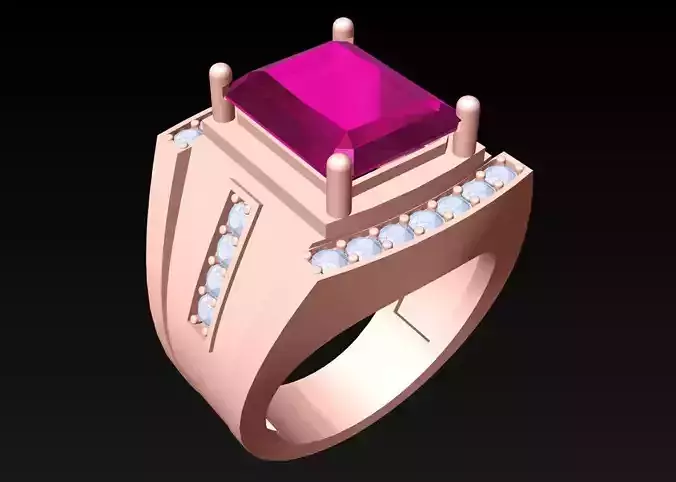 Rectangular Stone Rings - Mens Rings - N9219