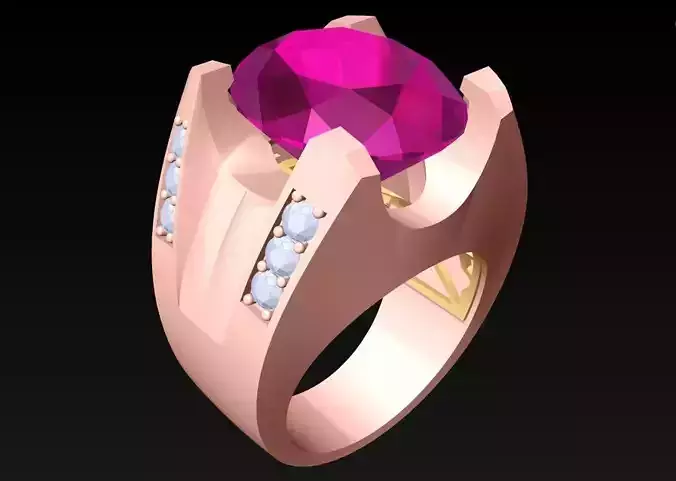 Oval Stone Ring - Diamond Ring - N9259