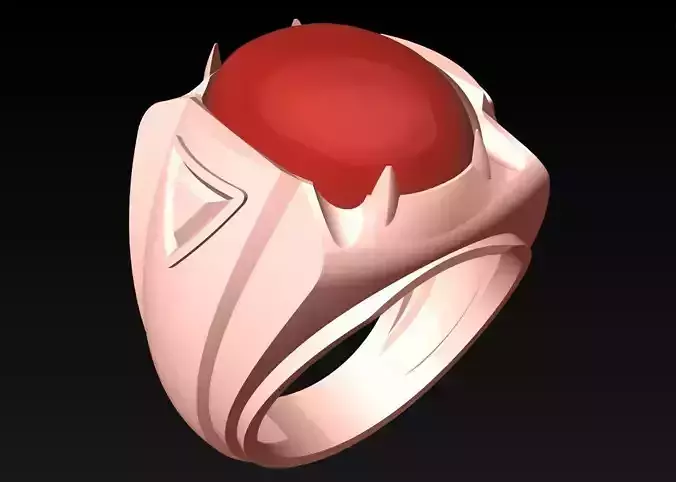 Oval stone ring - Mens Rings - N1046