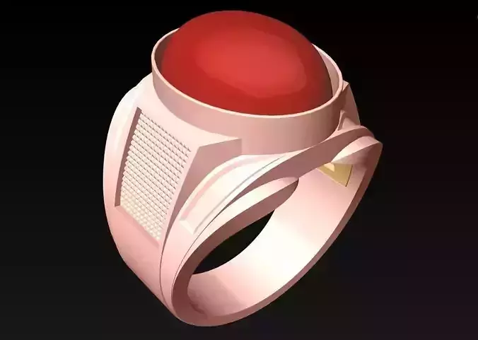 Oval stone ring - Mens Rings - N9135