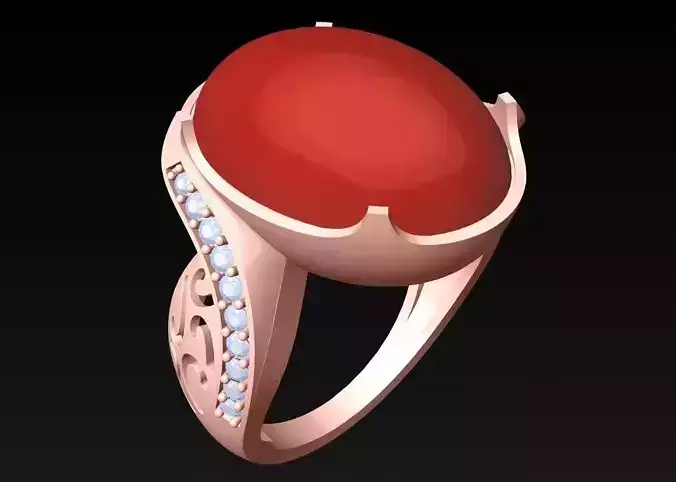 Oval Stone Ring - Diamond Ring - N9129