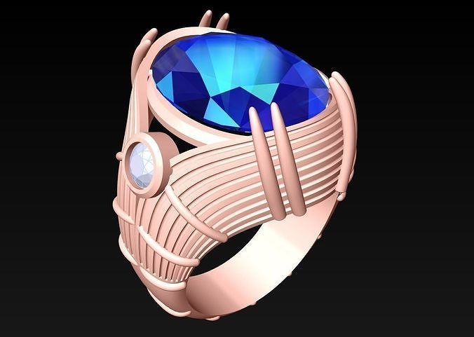 Oval Stone Ring - Diamond Ring - N409 3D print model