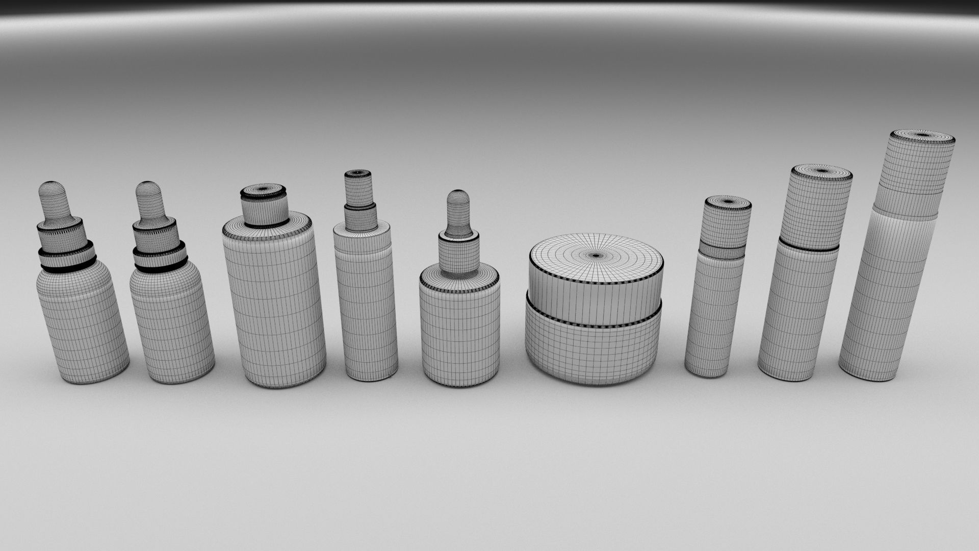 Cosmetic Bottle And Tube Set 3D model_5