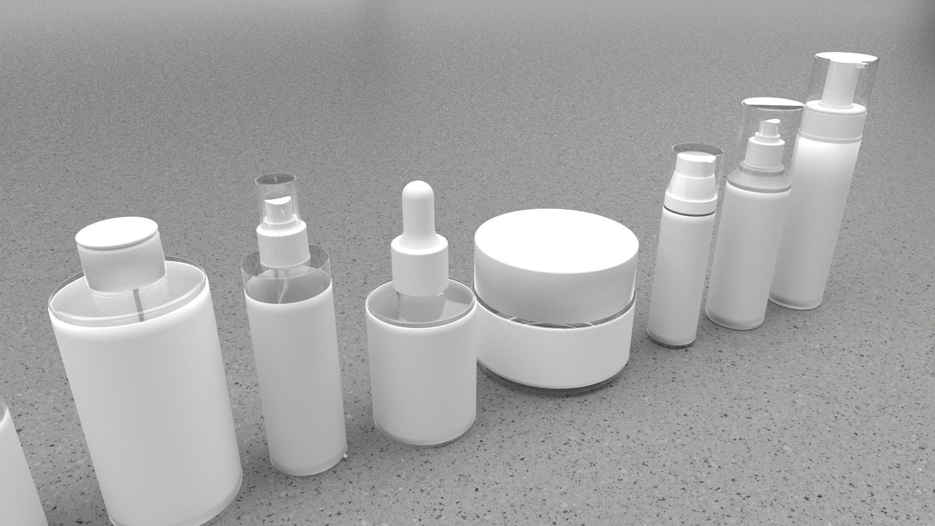 Cosmetic Bottle And Tube Set 3D model_4