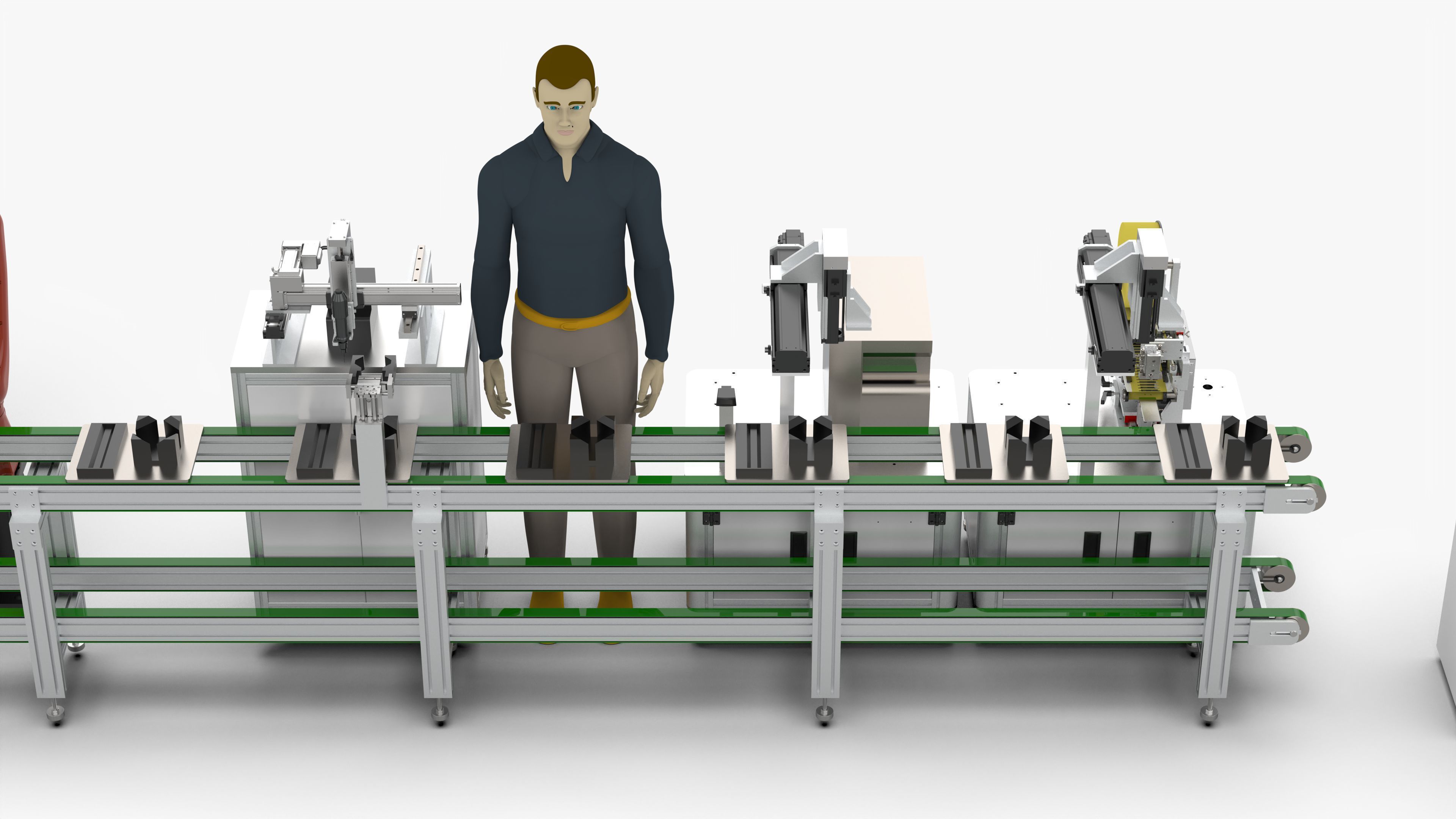 Shell Automatic Locking Labeling Line 3D model_10