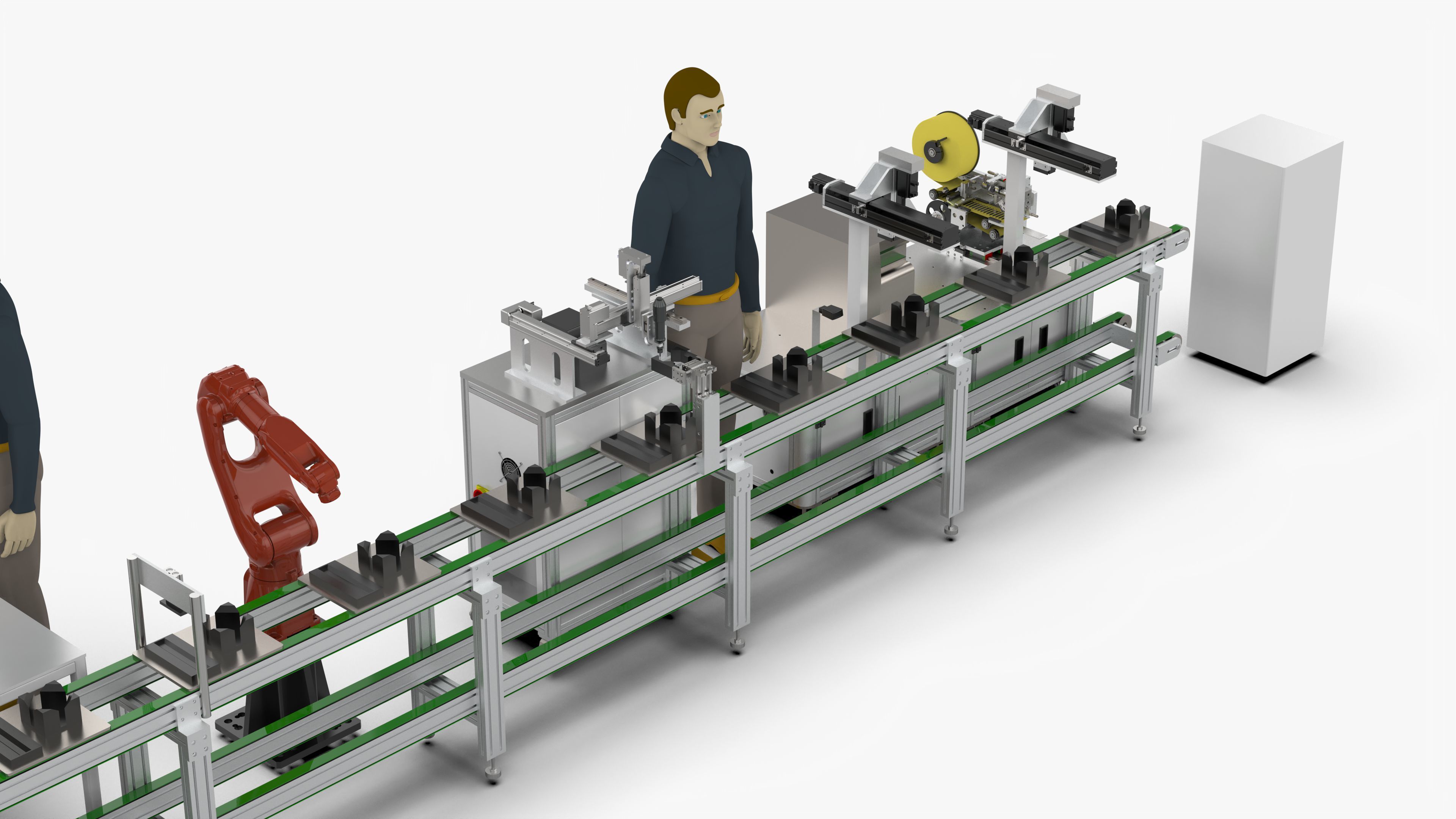 Shell Automatic Locking Labeling Line 3D model_8