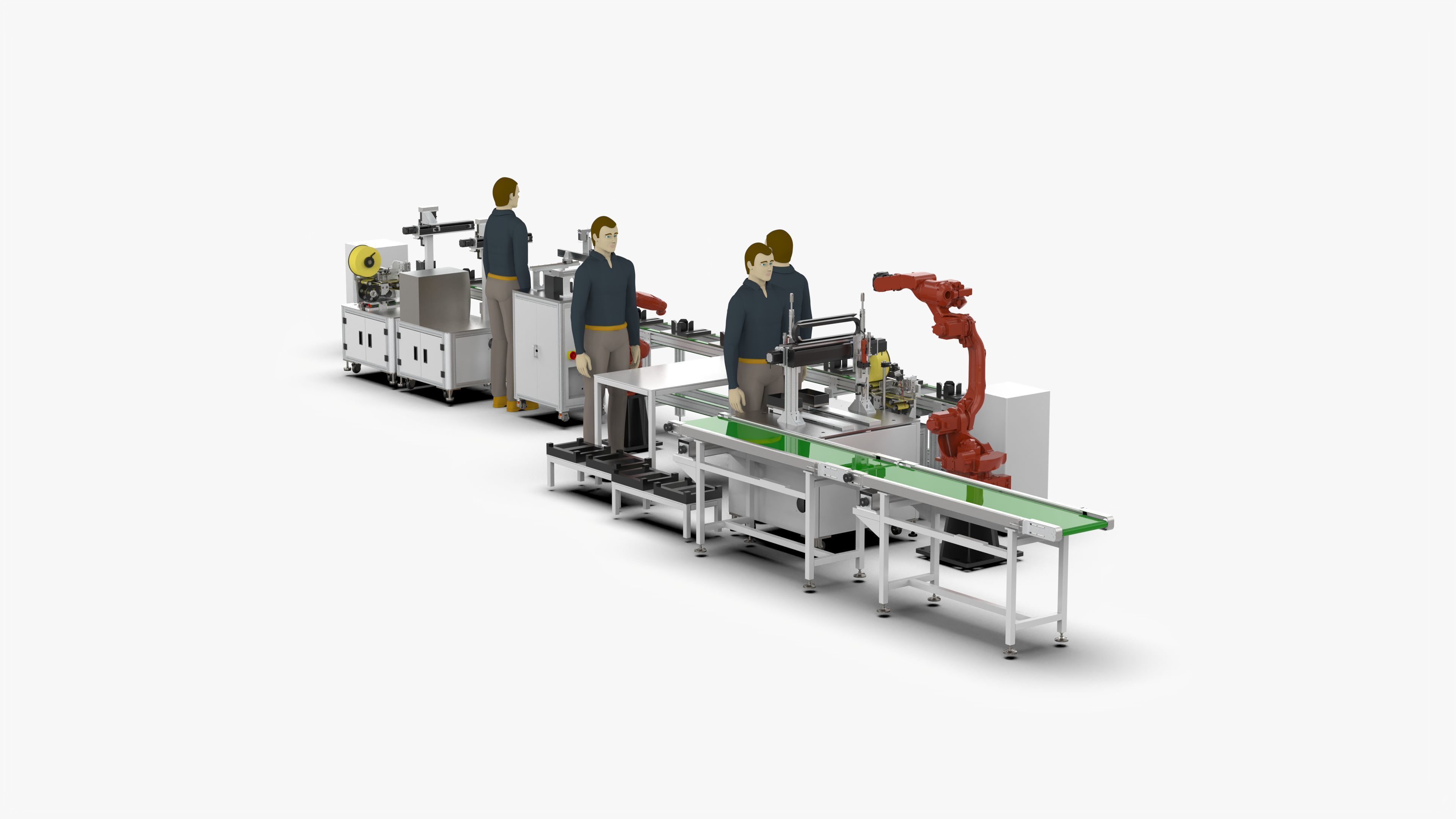 Shell Automatic Locking Labeling Line 3D model_2