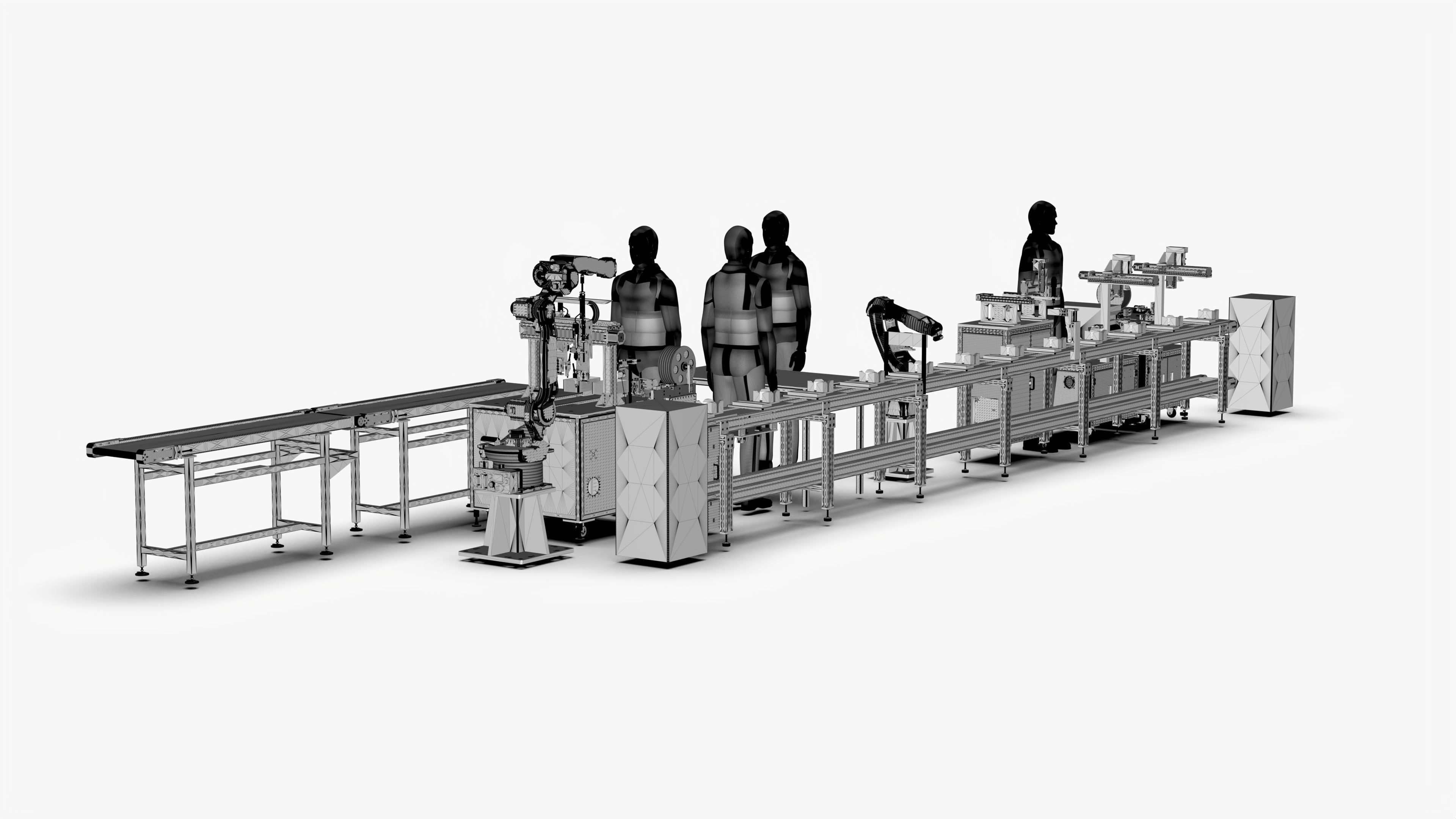 Shell Automatic Locking Labeling Line 3D model_14