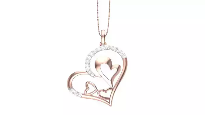 Women Heart Pendant 3dm STL OBJ FBX Renders Details