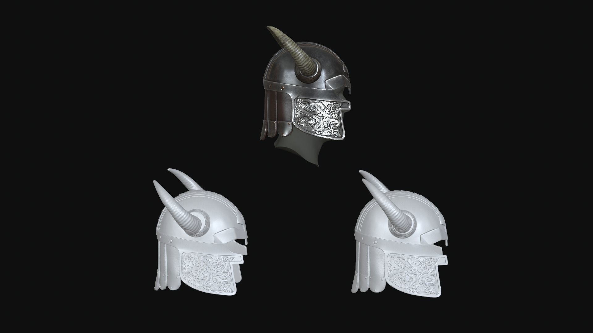 Viking helmet 3D print model_3