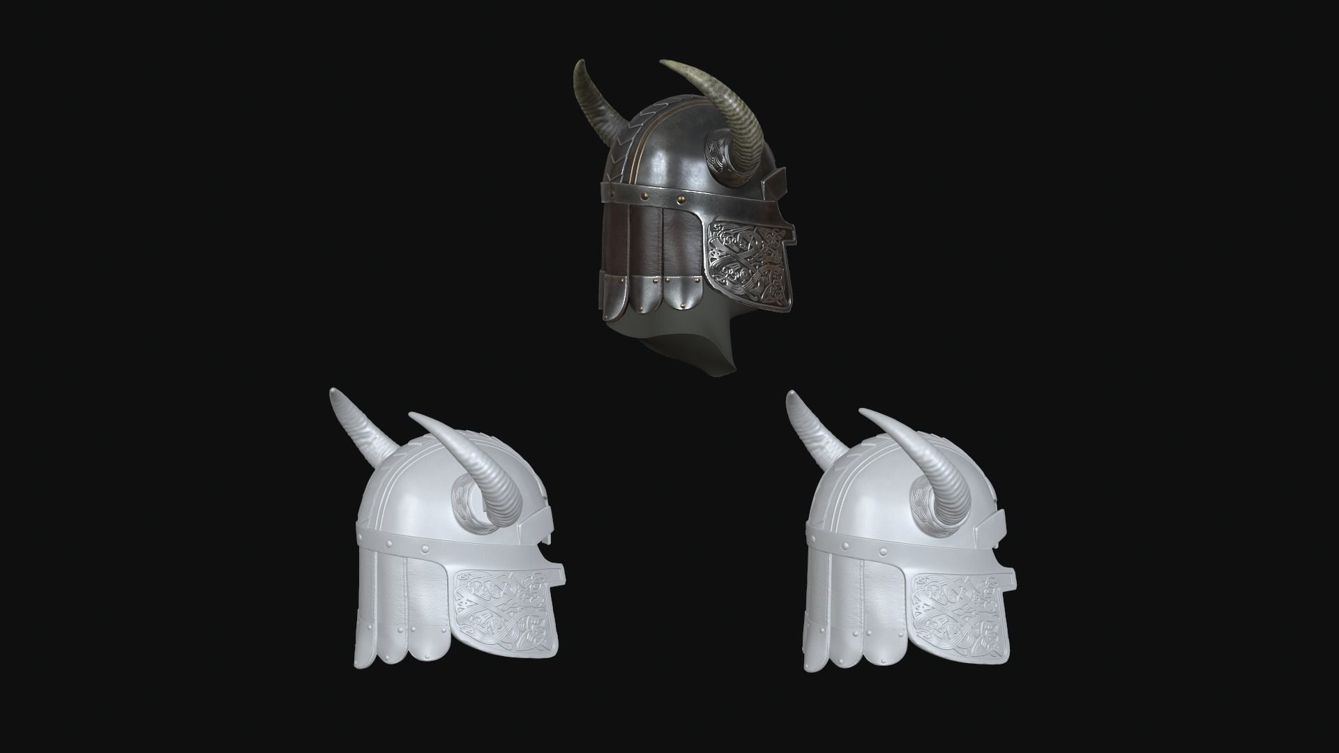 Viking helmet 3D print model_4
