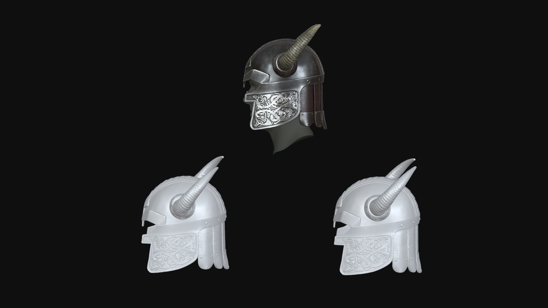 Viking helmet 3D print model_9