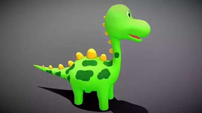 Cartoon Stegosaurus Low-poly 3D model