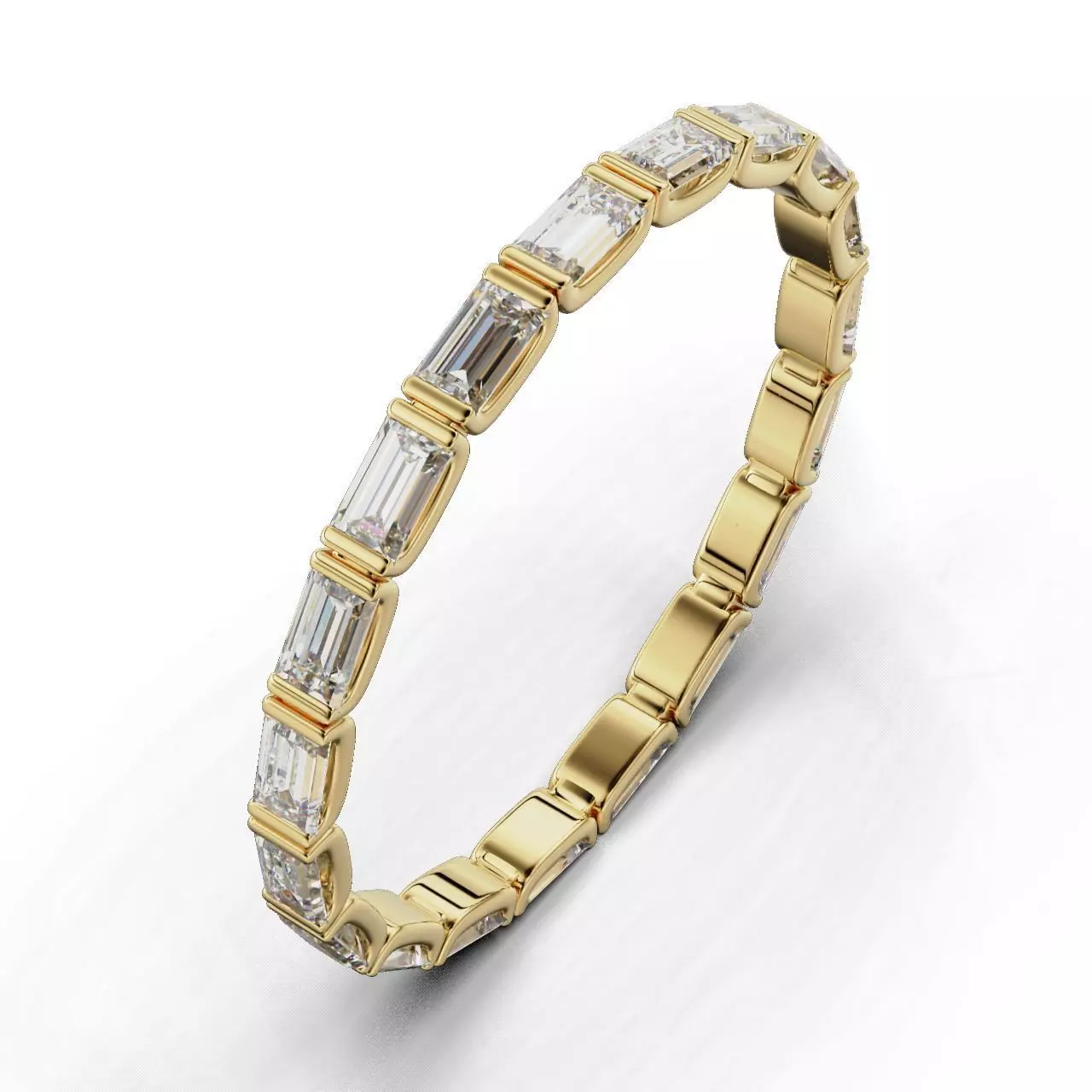 Women ring with Baguette 3D print model