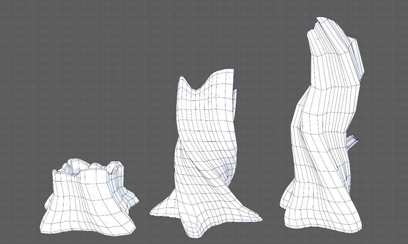 Stump V05 Low-poly 3D model_29