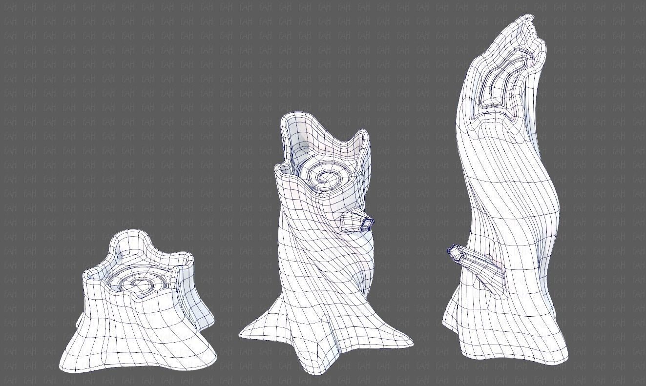 Stump V05 Low-poly 3D model_9