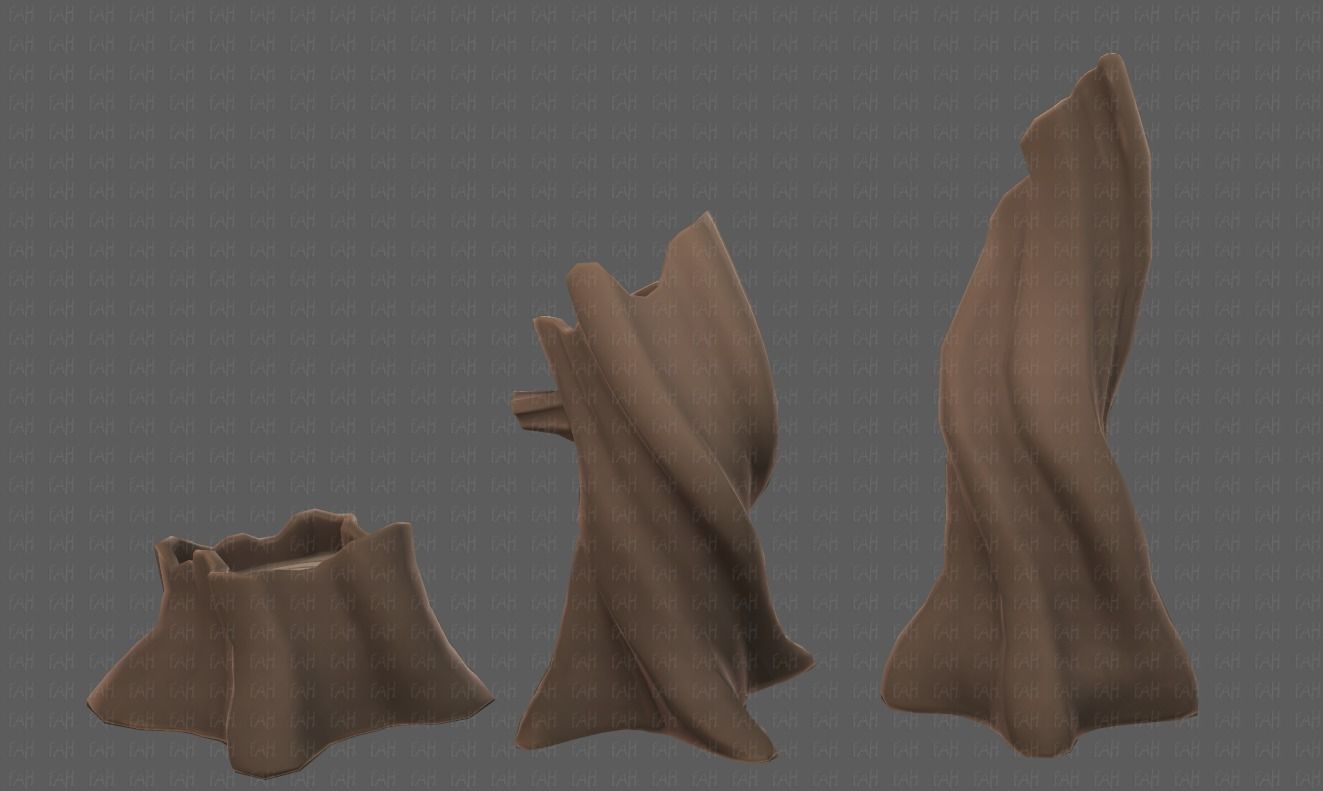 Stump V05 Low-poly 3D model_22