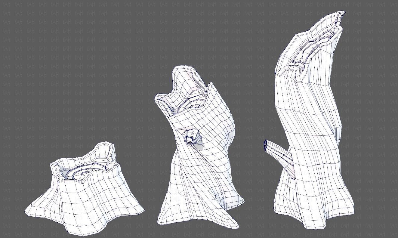 Stump V05 Low-poly 3D model_32