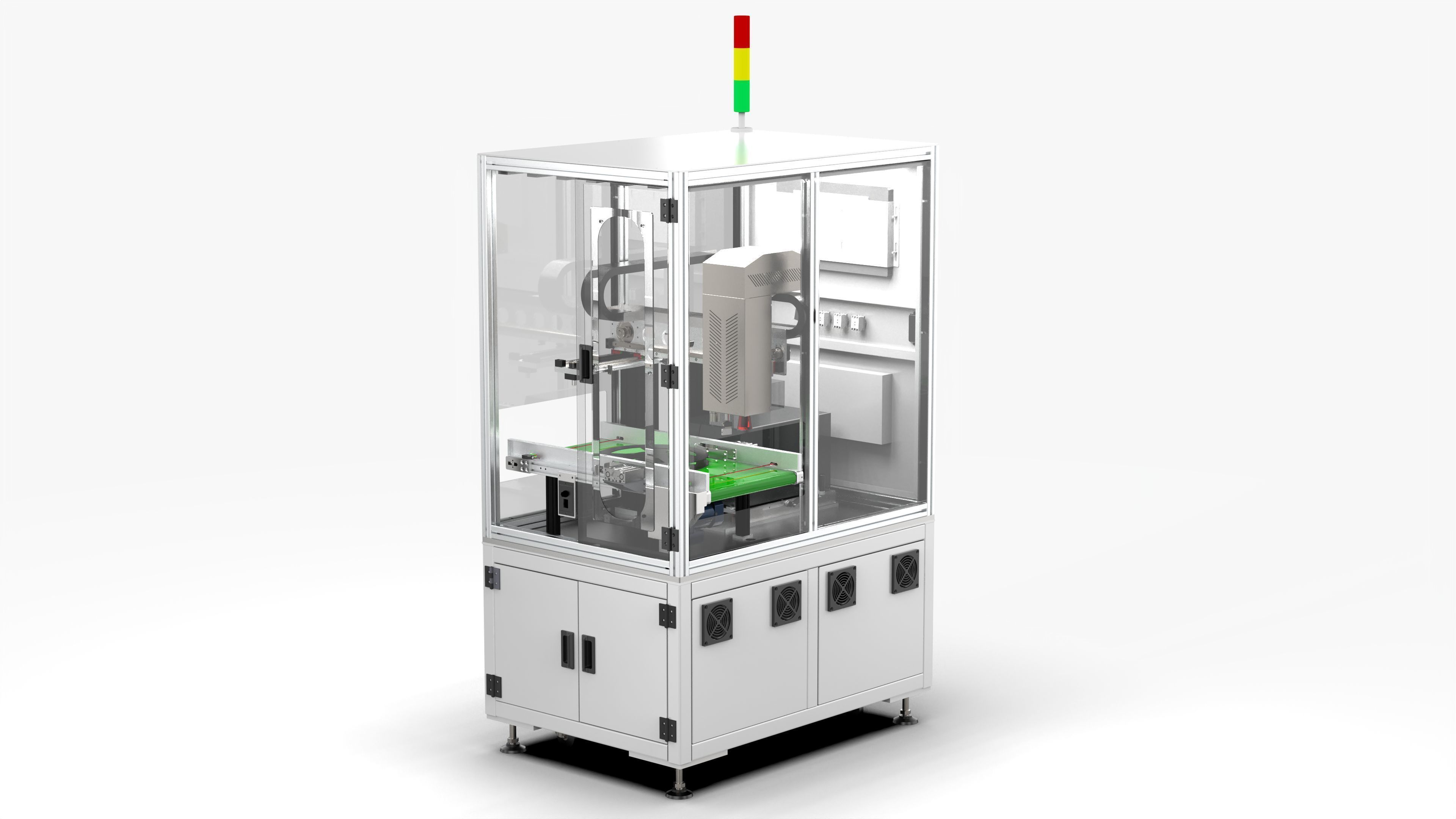 Automatic Scanning Code Labeling Machine 3D model_4