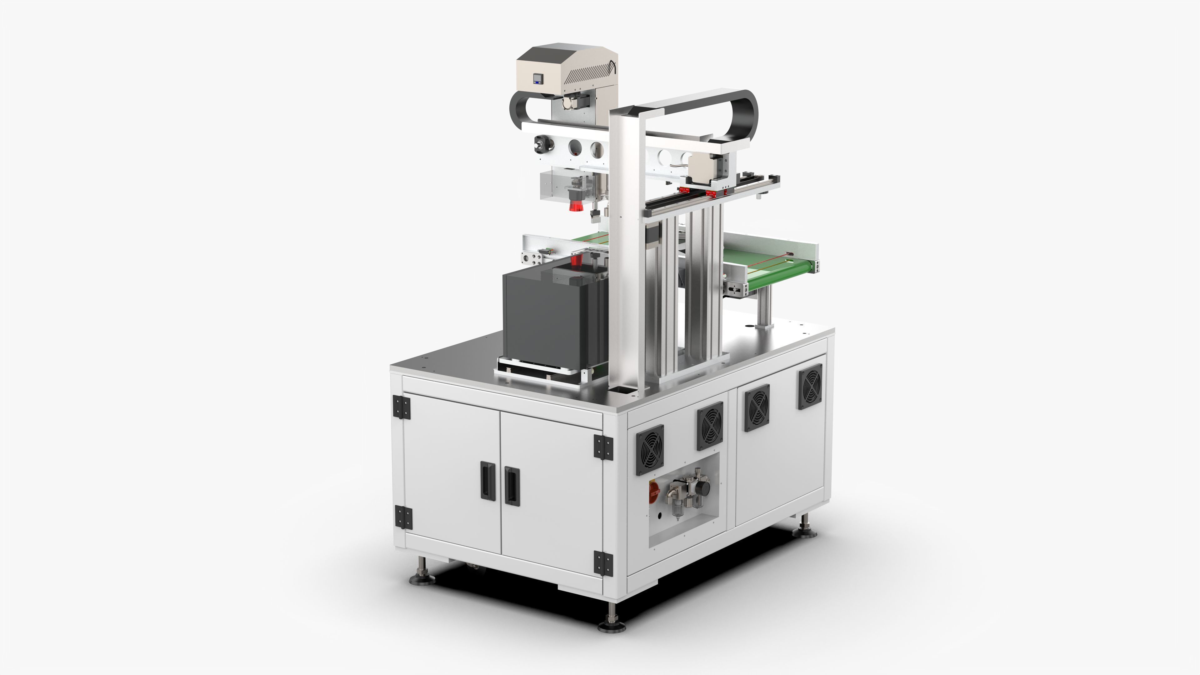 Automatic Scanning Code Labeling Machine 3D model_9