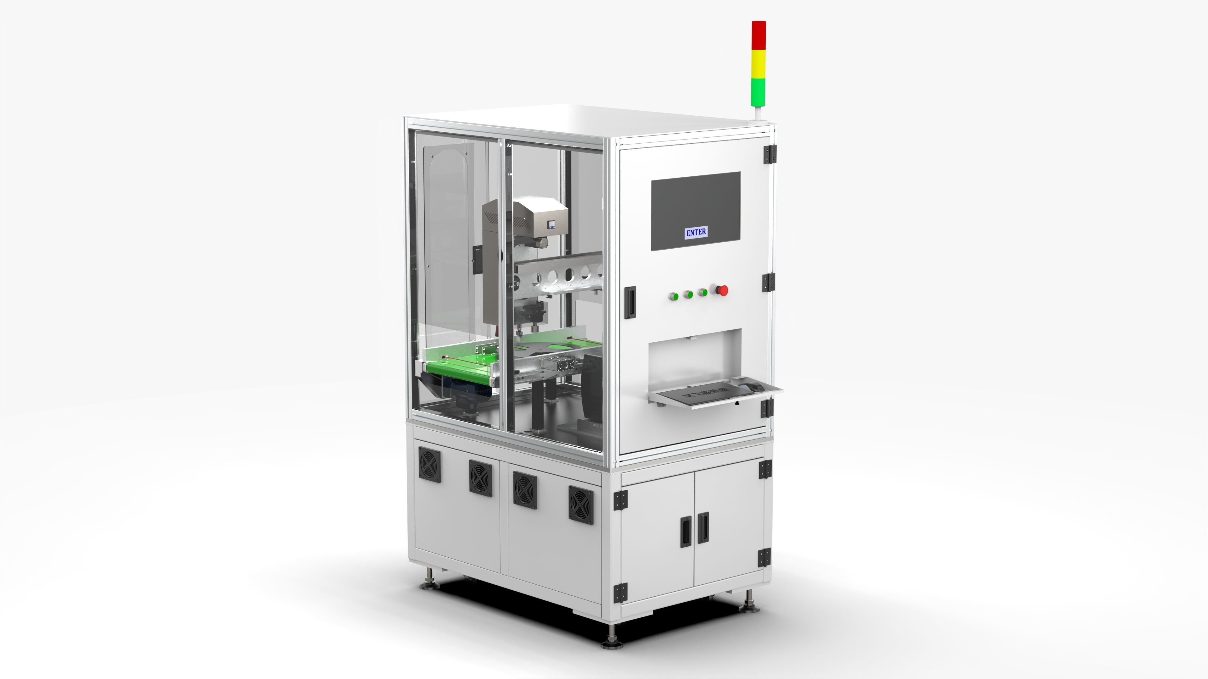 Automatic Scanning Code Labeling Machine 3D model_1