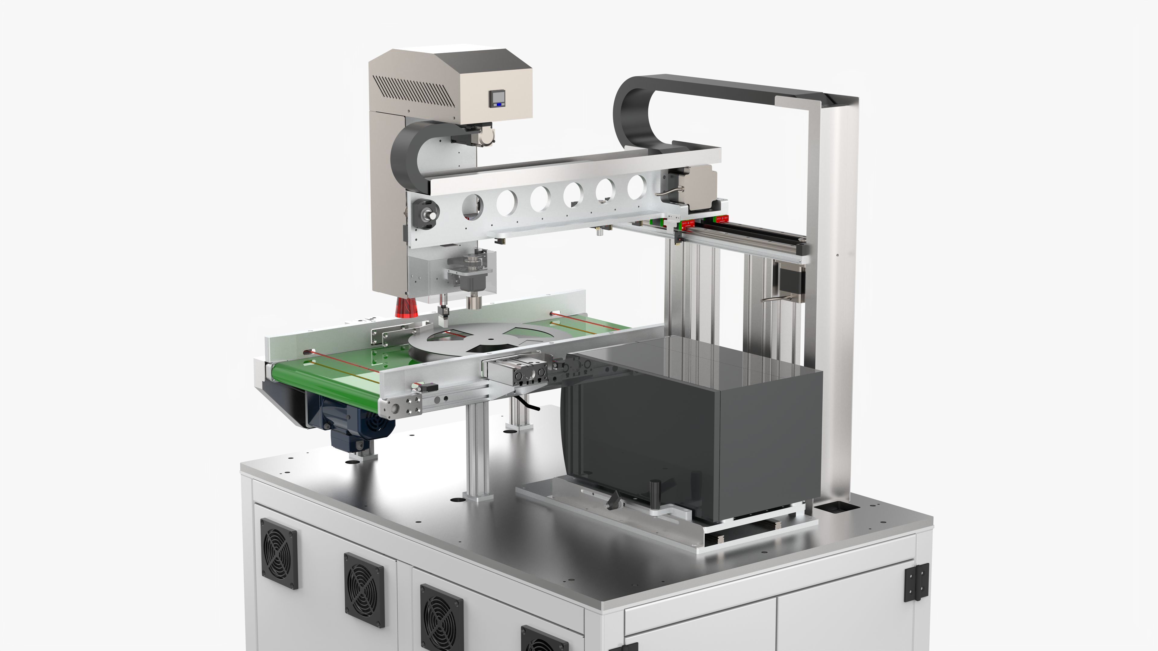 Automatic Scanning Code Labeling Machine 3D model_15