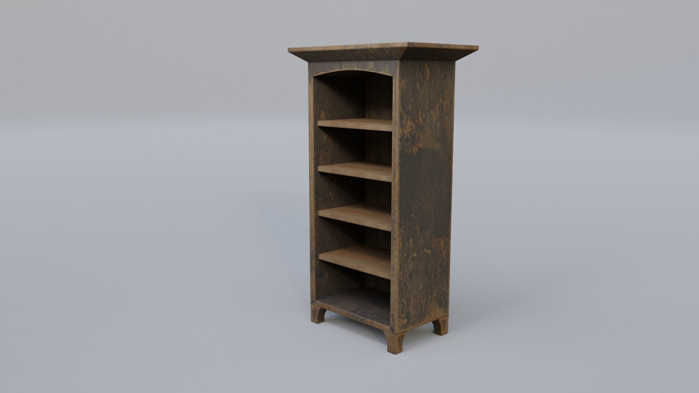Bookcase simple Low-poly 3D model_7
