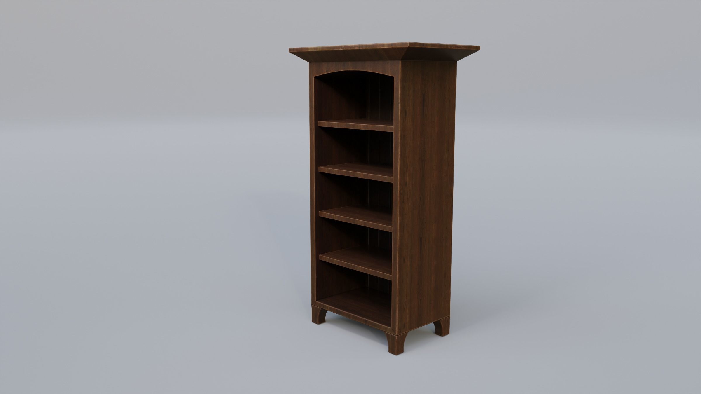 Bookcase simple Low-poly 3D model_11