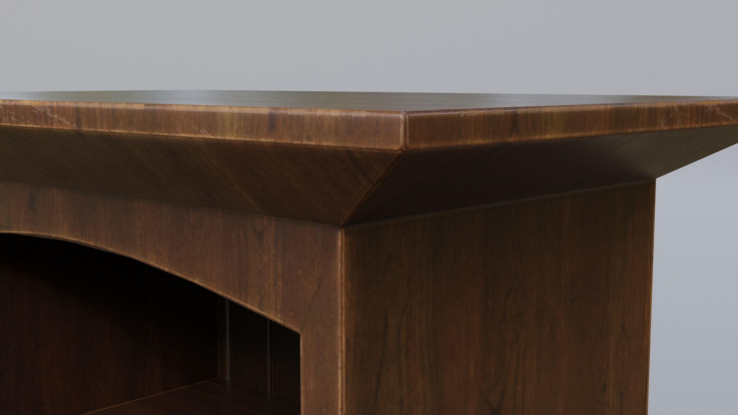 Bookcase simple Low-poly 3D model_5