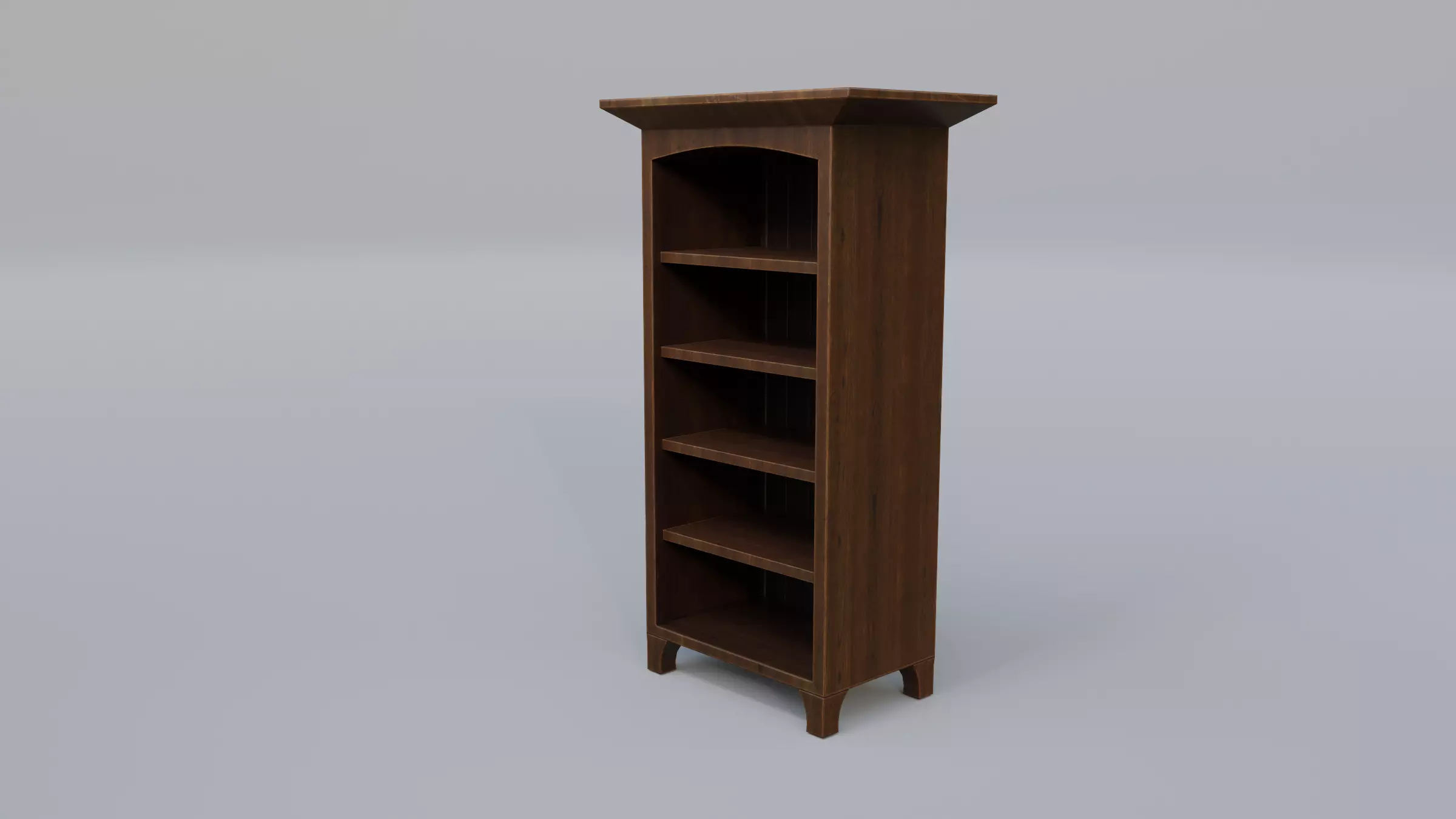 Bookcase simple Low-poly 3D model_0
