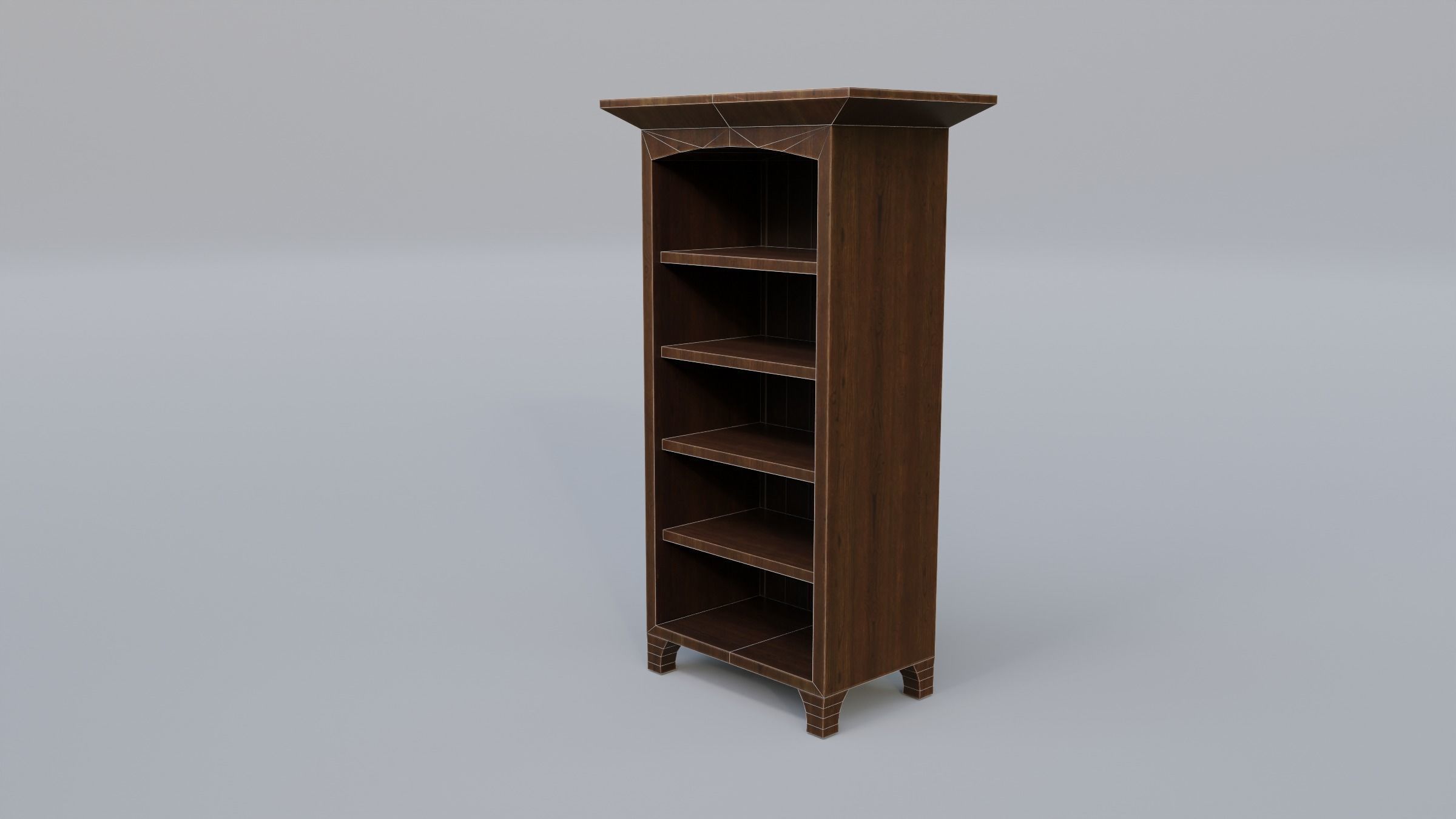 Bookcase simple Low-poly 3D model_8