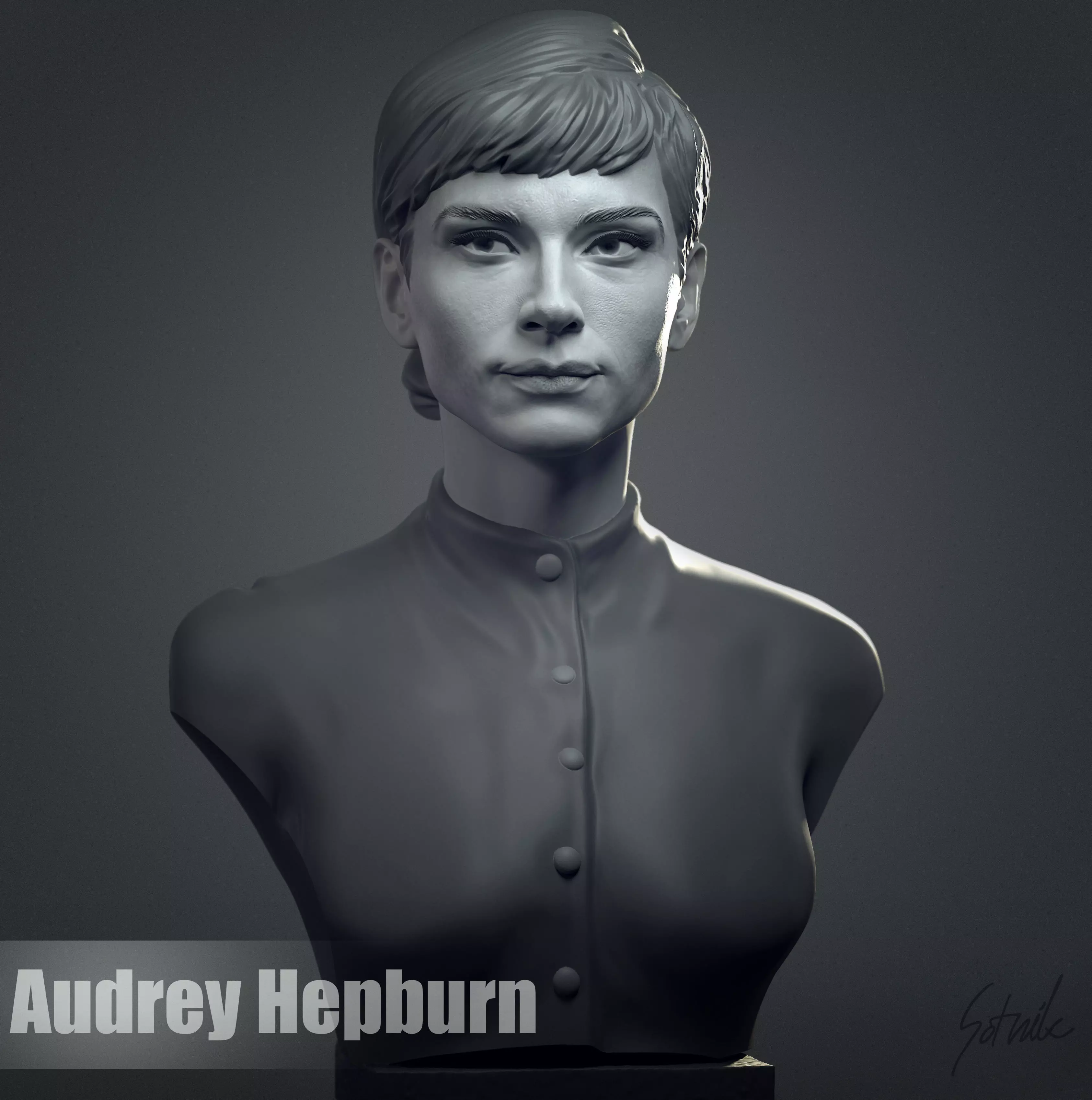 Audrey Hepburn  3D print model_0