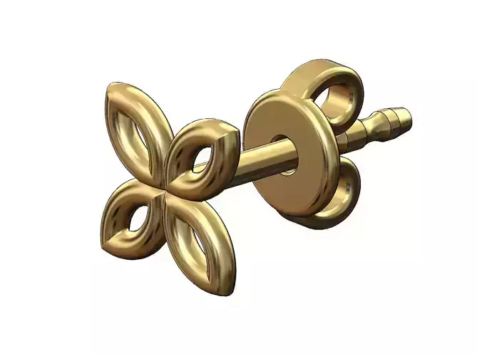 Celtic flower stud earring