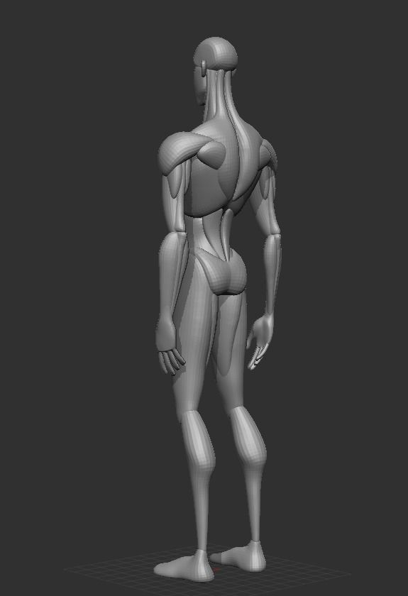 3d Clean Male Blockout No1 3D model_4