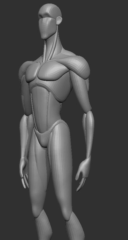 3d Clean Male Blockout No1 3D model_3