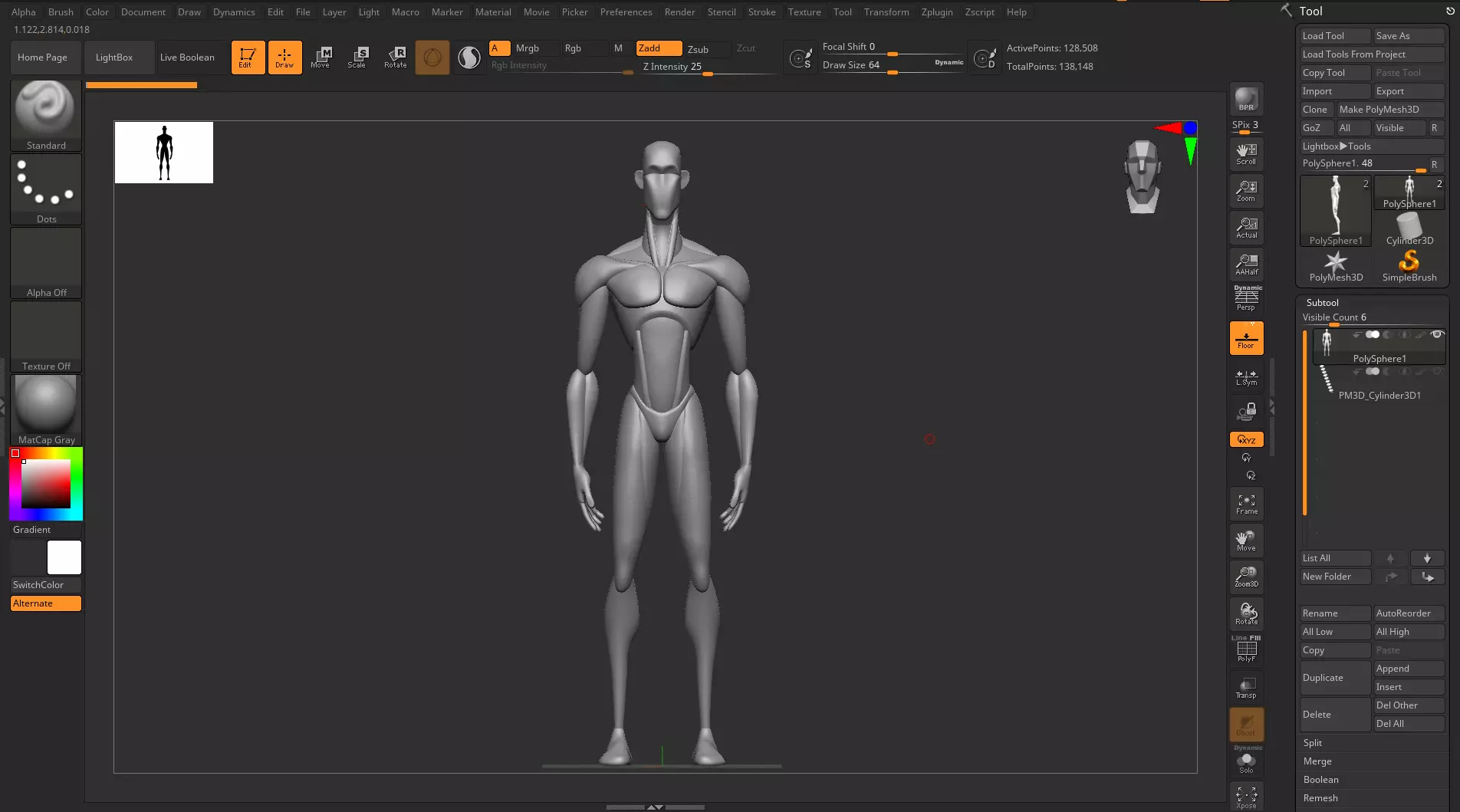 3d Clean Male Blockout No1 3D model_0