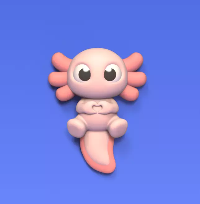 Axolotl Heart hand 3D print model_0